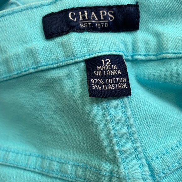 CHAPS cropped aqua denim capris - Picture 6 of 6